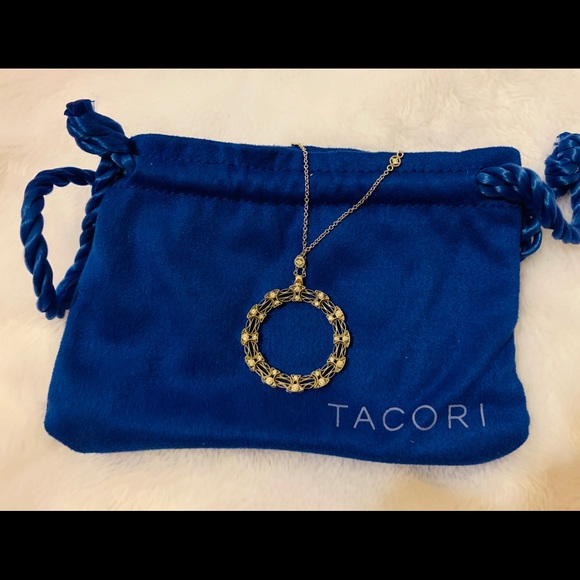 Tacori White Gold 18k Pave Circle Necklace - Picture 4 of 6